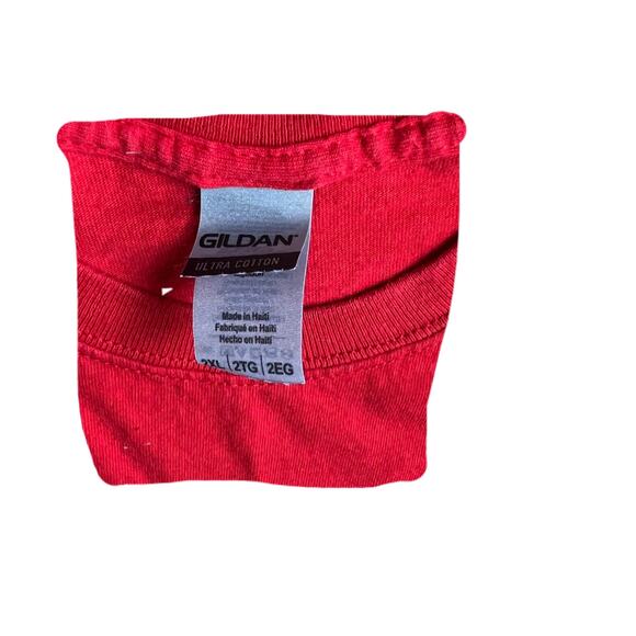 "I flew through KRAP to get to Sturgis" Red Short Sleeve T-Shirt 2XL Unisex - Picture 4 of 4